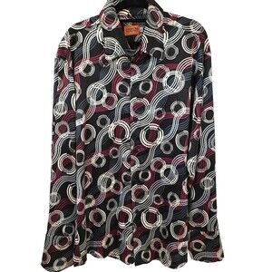 Couture The Clothing Company Shirt Mens Large Geometric Print USA Graphic Casual